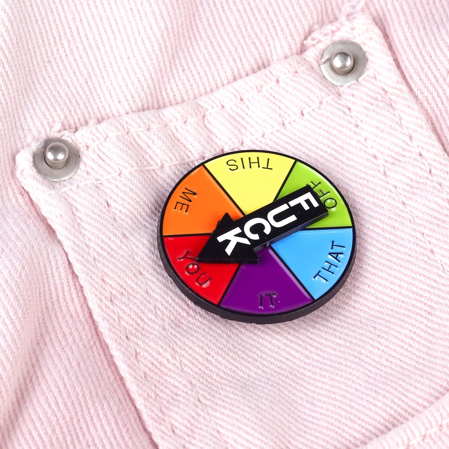 Funny Sarcastic Lapel Pin, F Word Spinning Enamel Wheel Pin, Hilarious Gift For Sarcasm Lover Humorous Sassy Person, Snarky Brooch Funny Mood Expressions Jewelry Accessories