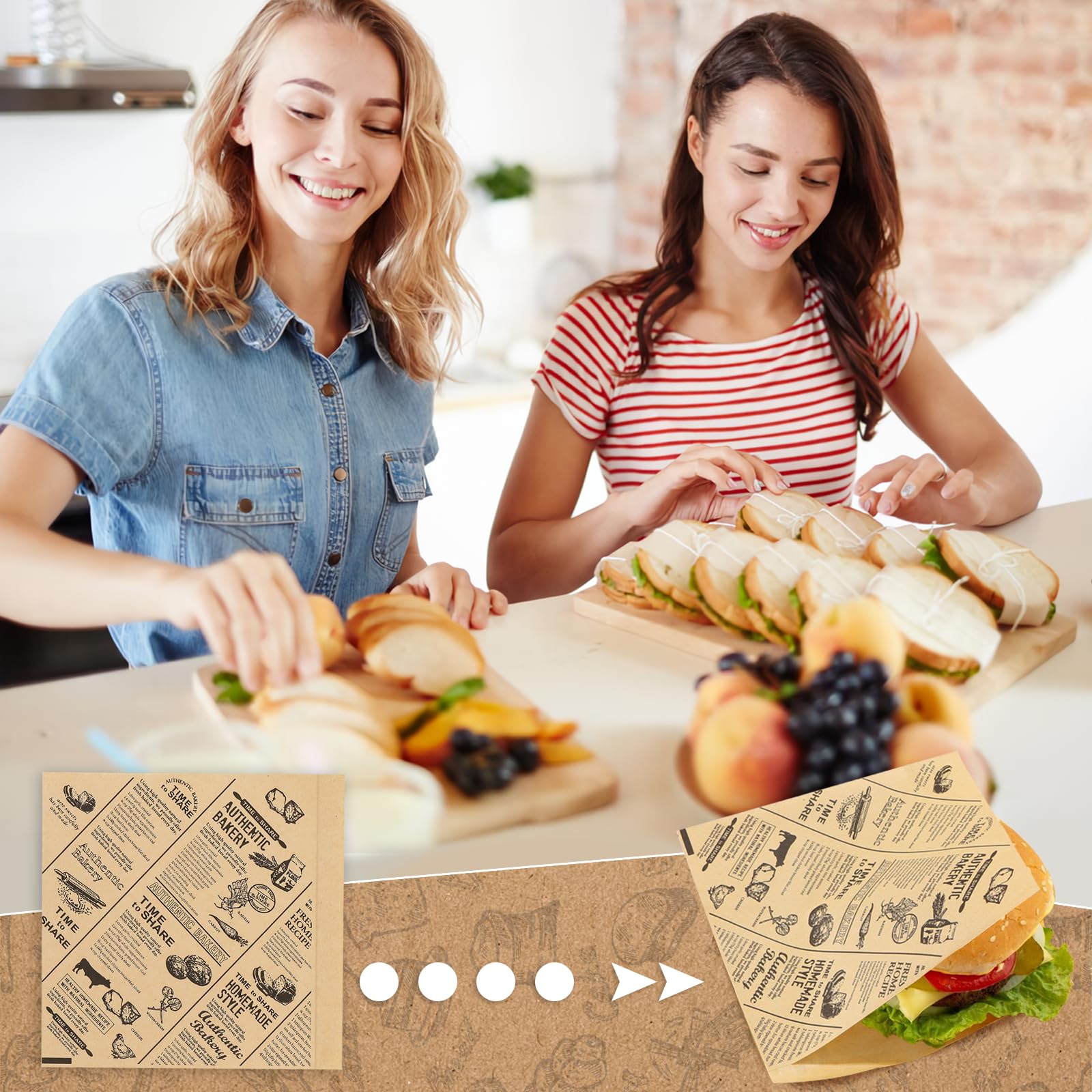200 Snacktüten Im Zeitungsstil – 15x15 Cm, Fettdicht, Antihaft, Für Burger, Pommes, Sandwiches & Mehr