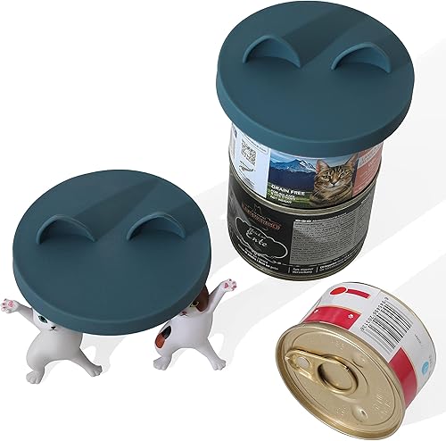 Miniatura 5 de OHMO Paquete de 3 tapas para latas de comida para perros, (3, 12, 14 onzas, etc.), fundas de silicona de tamaño universal para comida de gatos y