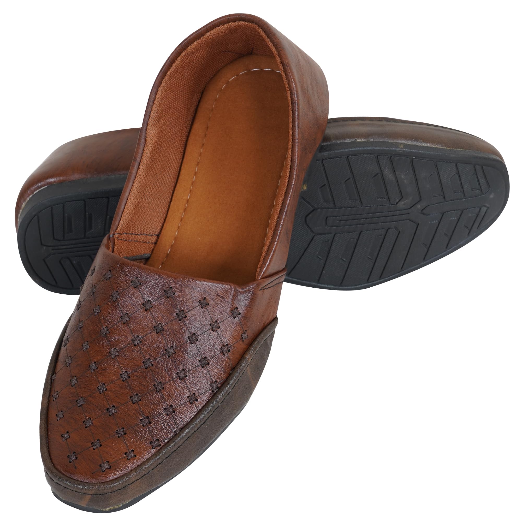 Men's Darkbrown Jutti's Ethnic Mojaris | Casual Loafers & Juti Shoes for Men-image-42