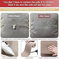 Vista 3 de Cinta de reparación de lino de 4 x 70 pulgadas, parche de tela de reparación de sofá autoadhesivo para muebles, sofás, cojines, sillas, bolsas, Beige