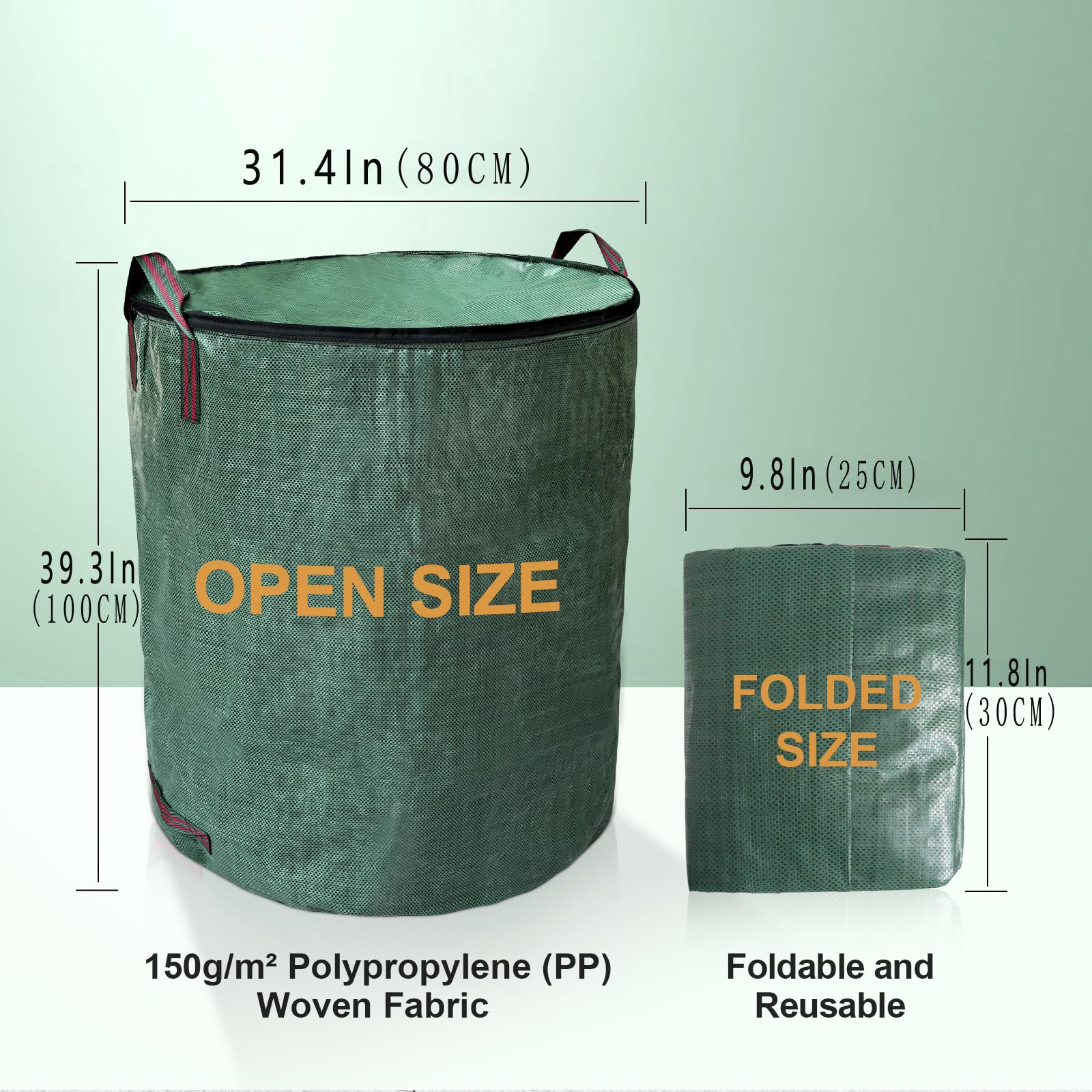 losolese Large Garden Waste Bags with lid and zipper - Image 4