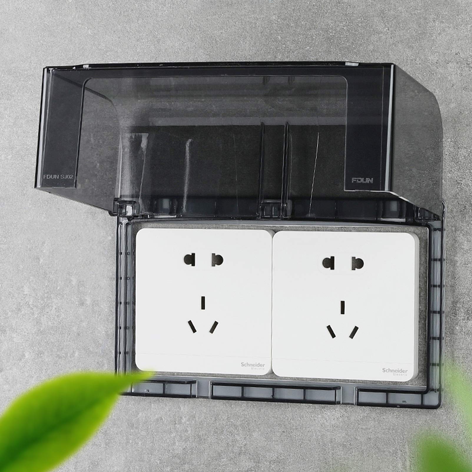 DOITOOL Cache Prise Étanche Double Position Adhésif Boîtier Protecteur Résistant Aux Éclaboussures Pour Sécurité Domestique Salle De Bain Cuisine 8X3 Pouces