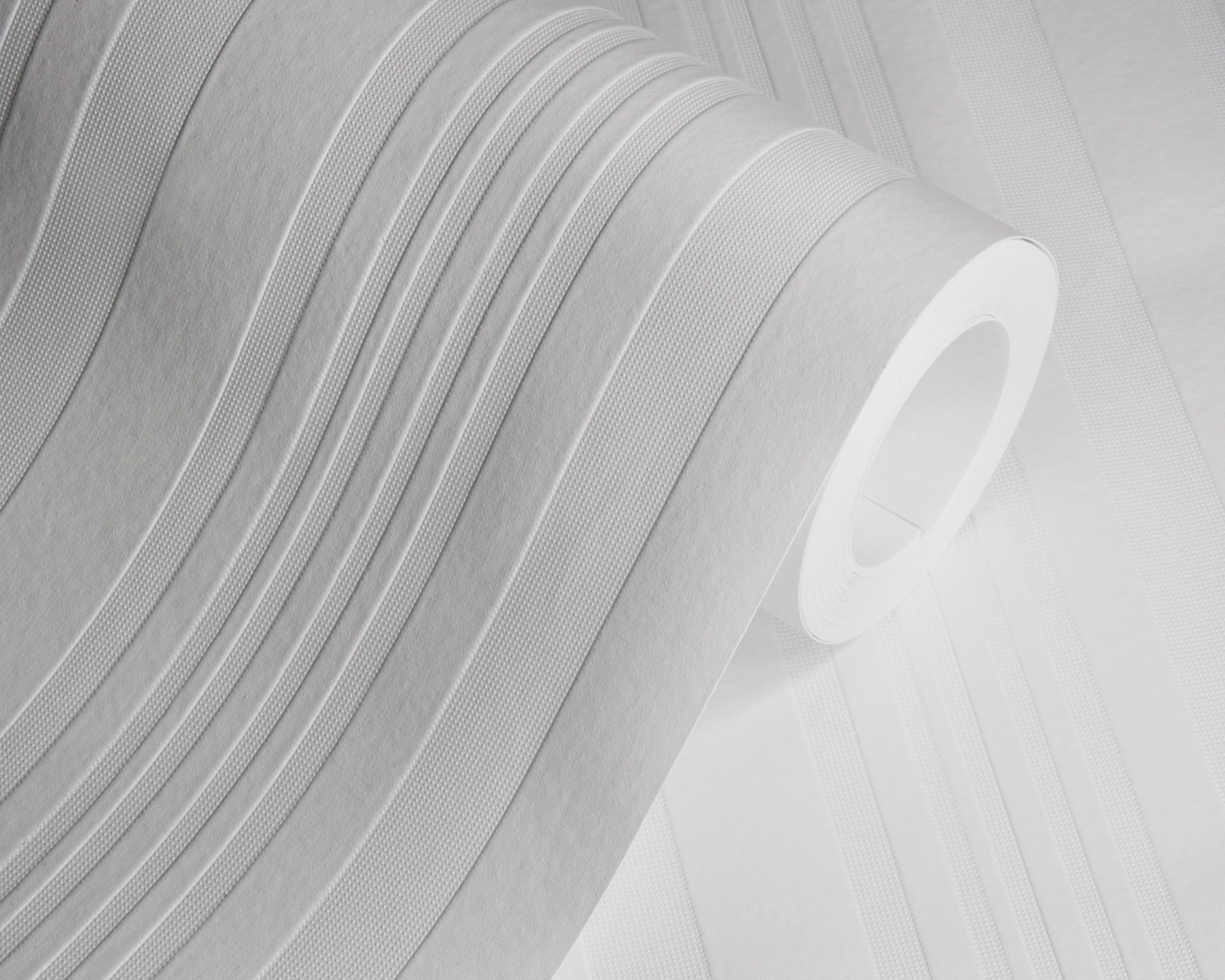 RD7023 - Anaglypta Irregular Textured Stripe White Paintable Wallpaper