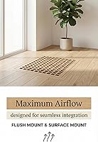 Vista 6 de Rejilla de ventilación de madera de roble blanco de 8 x 16 pulgadas, montaje empotrado con marco, estilo Eggcrate, sin terminar