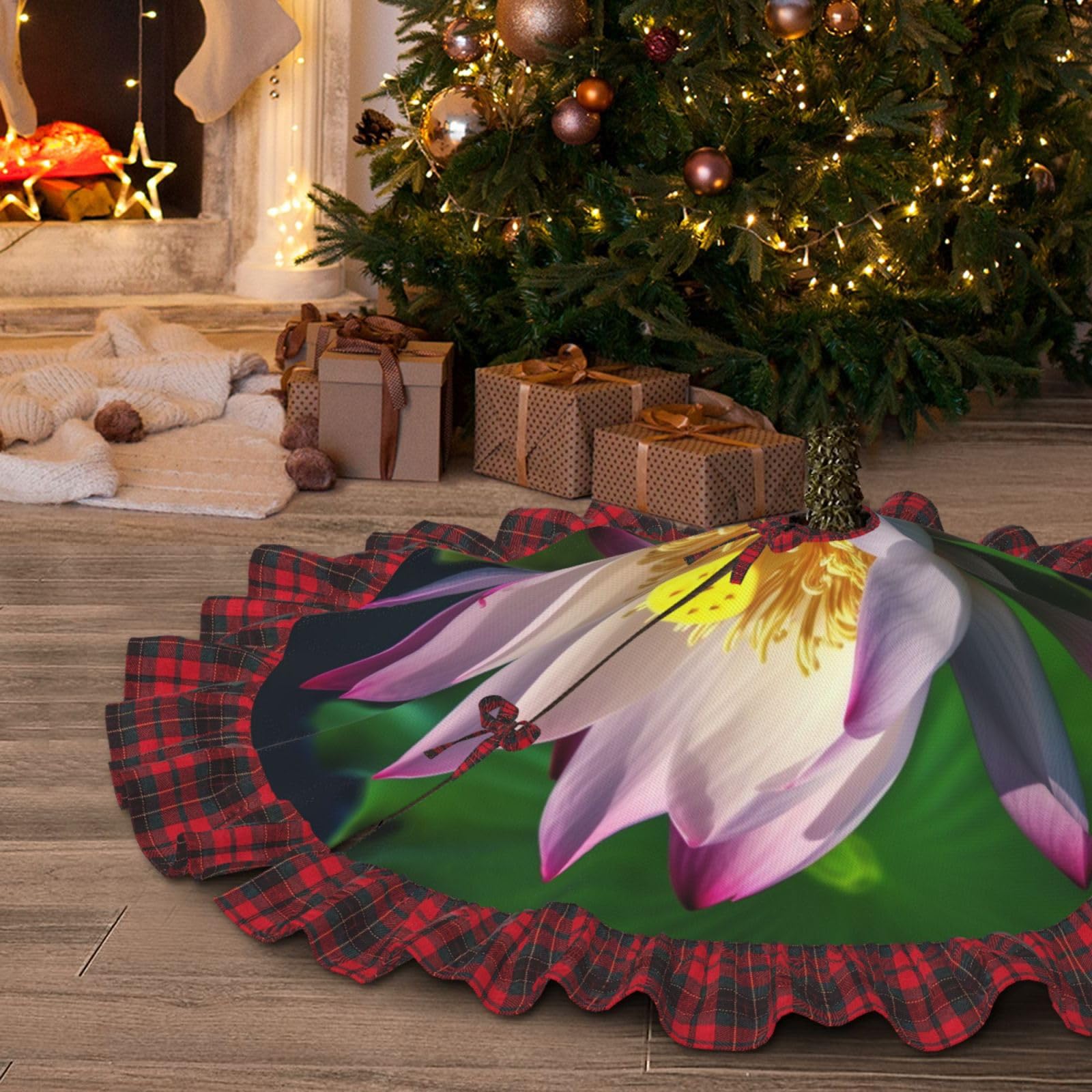 Jupe de sapin de Noël 122 cm pour décorer le salon