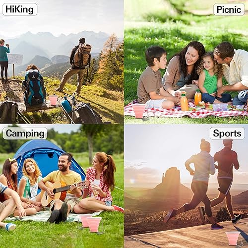 Miniatura 3 de Taza plegable de silicona plegable  Taza ligera y expandible  Taza portátil reutilizable para viajes, camping, senderismo, supervivencia, picnic,