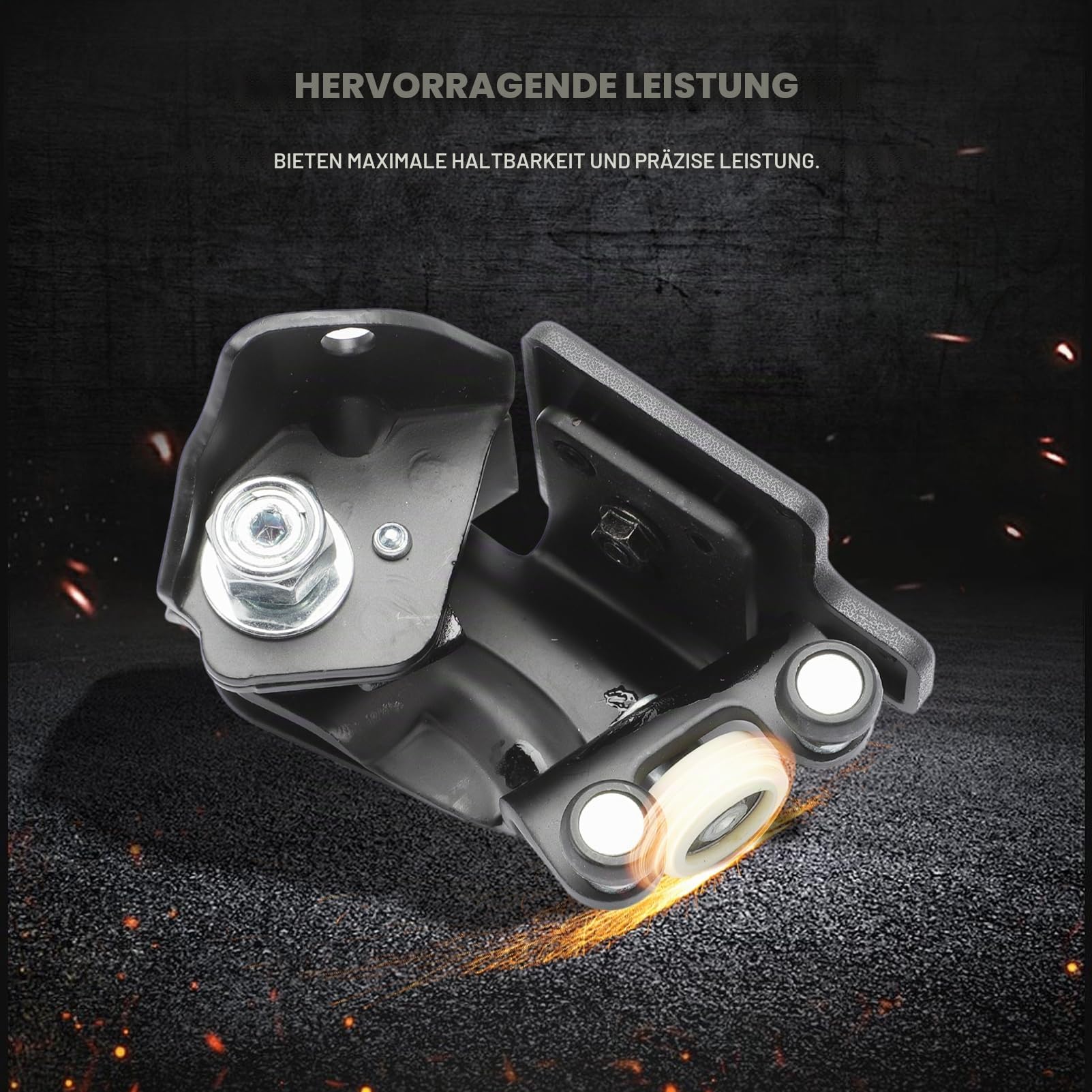 Seitentürrolle für Jumper Ducato Boxer - Schiebetürrolle Rolle Seitenrolle, Metall Kunststoff, Schwarz, Gebürstet, 1 Stück, Wohnmobil, Auto, innen und außen, Schiebetürrolle