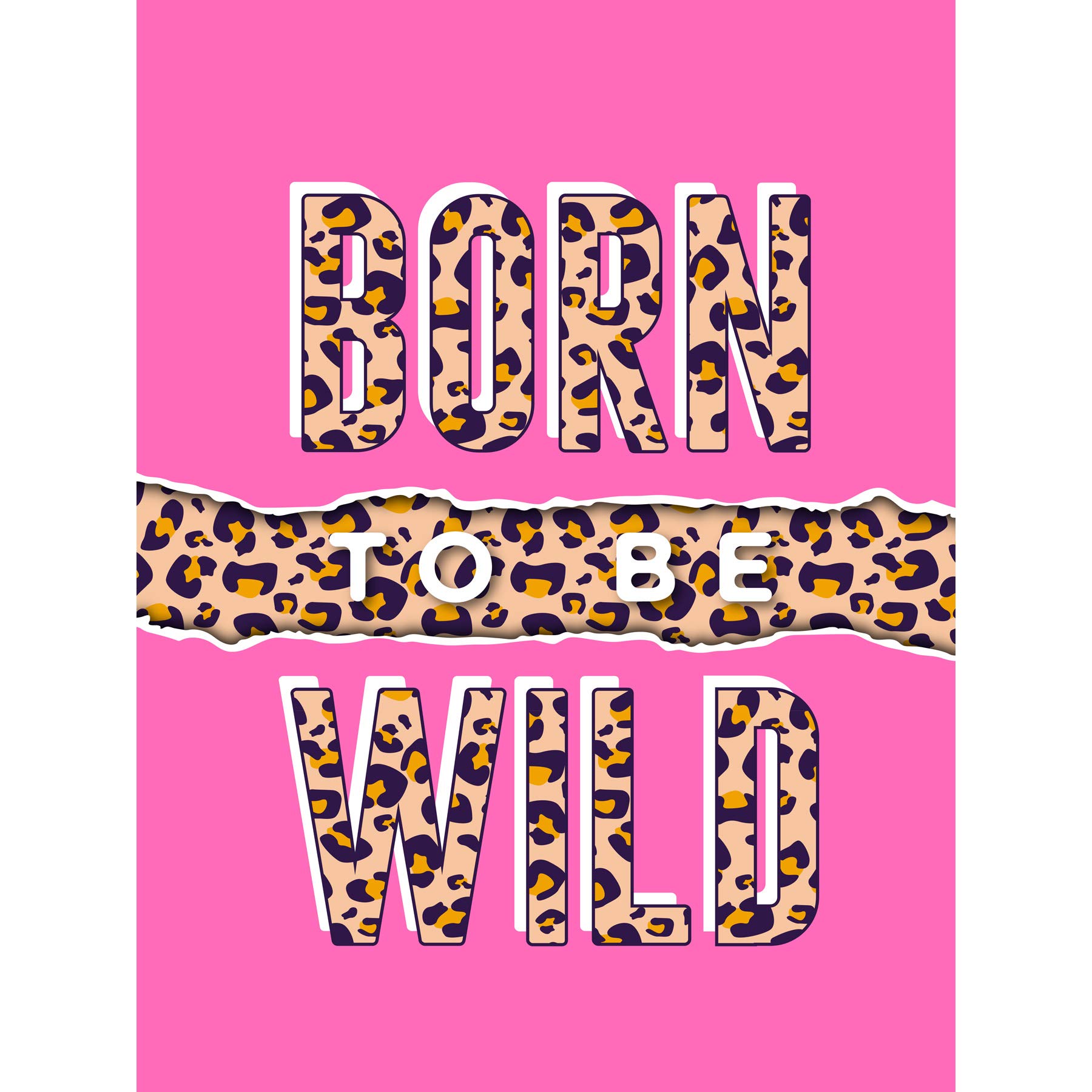 Wee Blue Coo Born to be Wild Leopard Large Wall Art Print