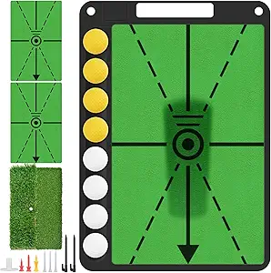 BROTOU Golf Hitting Mat for Swing Detection, Path Feedback Golf Practice Mat, Premium Dual-Turf Golf Training Mat, Golf Impact Mat for Indoor/Outdoor