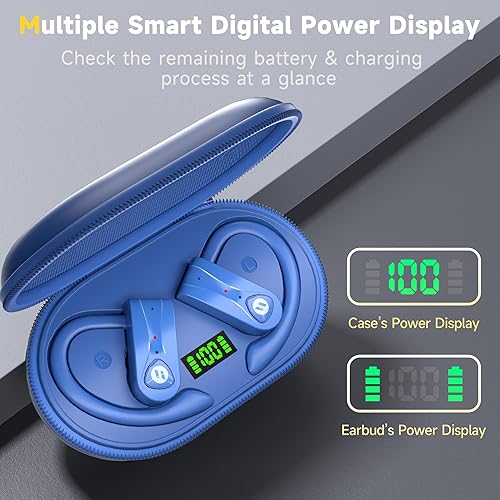 Miniatura 4 de Bluetooth Headphones Noise Canceling 4 Mics Clear Call Stereo Bass Sound 60H Playtime Wireless Charging Case Over Ear Earphones LED Digital Display