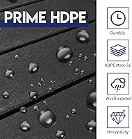 Vista 4 de LZRS Mesa auxiliar para exteriores de 2 niveles - Mesa auxiliar de patio Adirondack de HDPE para piscina, porche, balcón y patio trasero, resistente