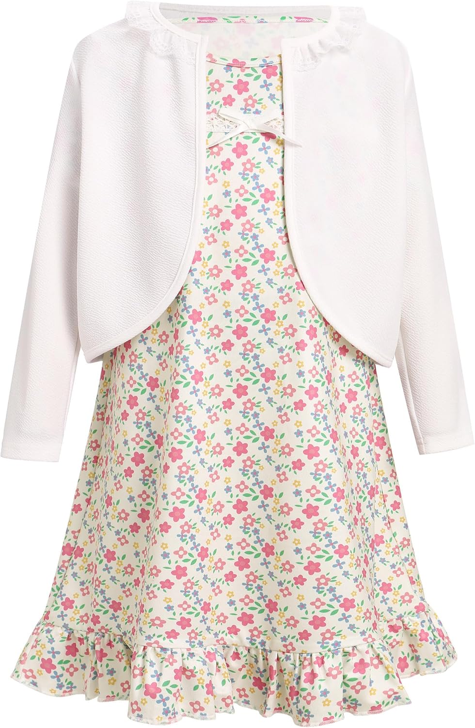 Old Lady Costume for Kids Girls Grandma Dress with Cardigan 100 Days of School Costume Halloween Fancy Dress Outfit - Image 2