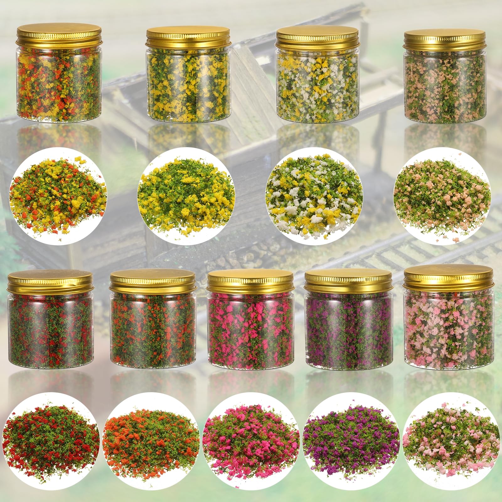 CoCud Model Flower Grass, 185ml Capacity, Fake Miniature Flower Grass Tree Plastic Sponge Red - Image 4