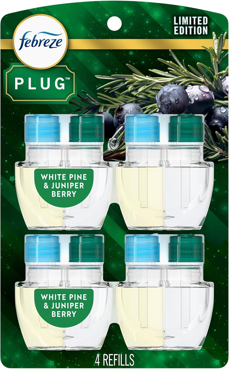 Honest review of Febreze Plug In Air Freshener, Odor-Fighting Scented Oil Refill, Air Fresheners for Home and Bathroom and Kitchen, Long Lasting for Strong Odors, White Pine & Juniper Berry Scent, 4 Count