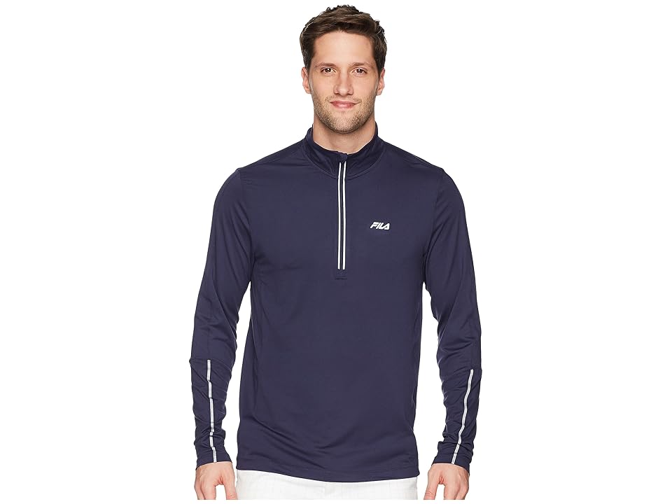 

Fila Cutters Mock Neck Top (Navy/Navy/Silver Foil) Men's Clothing