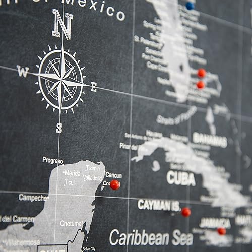 Miniatura 6 de Tablero de mapa de Estados Unidos con pasadores para marcar viajes de Estados Unidos, hecho a mano en Ohio, EE. UU., Diseño pizarra moderna (24 x 16