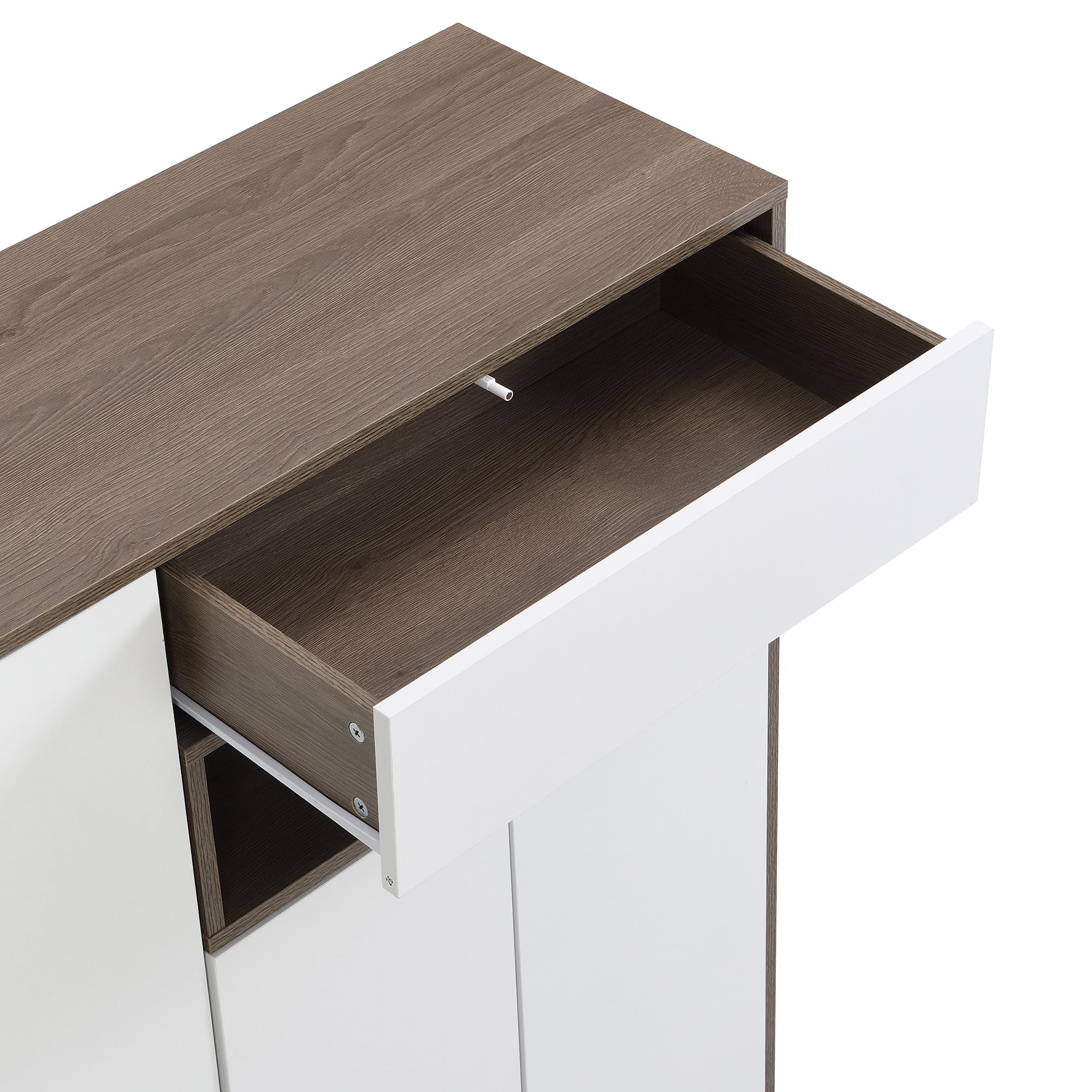 Zapatero de almacenamiento de zapatos multifuncional con asiento acolchado, solución versátil para almacenamiento de zapatos con estantes ajustables para el pasillo, color blanco