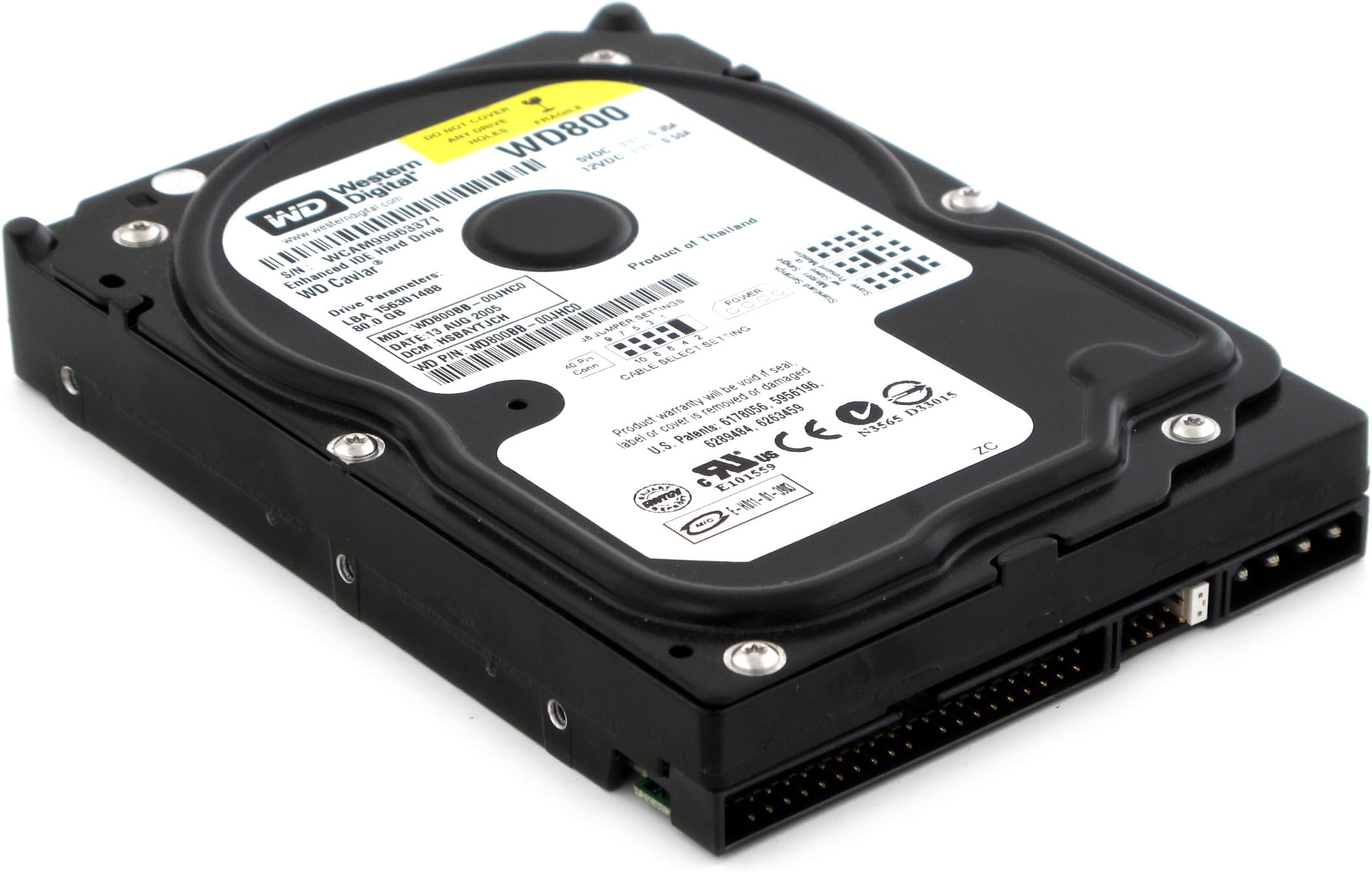 Western Digital 80GB Hard Drive HDD 3.5 in 7200RPM IDE PATA WD800 WD800BB-00JHC0