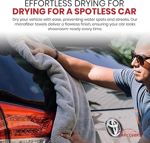 Miniatura 6 de AllGuard Toallas de microfibra para autos, toallas de secado ultra absorbentes, sin arañazos y sin pelusas, paños de limpieza de microfibra de alta