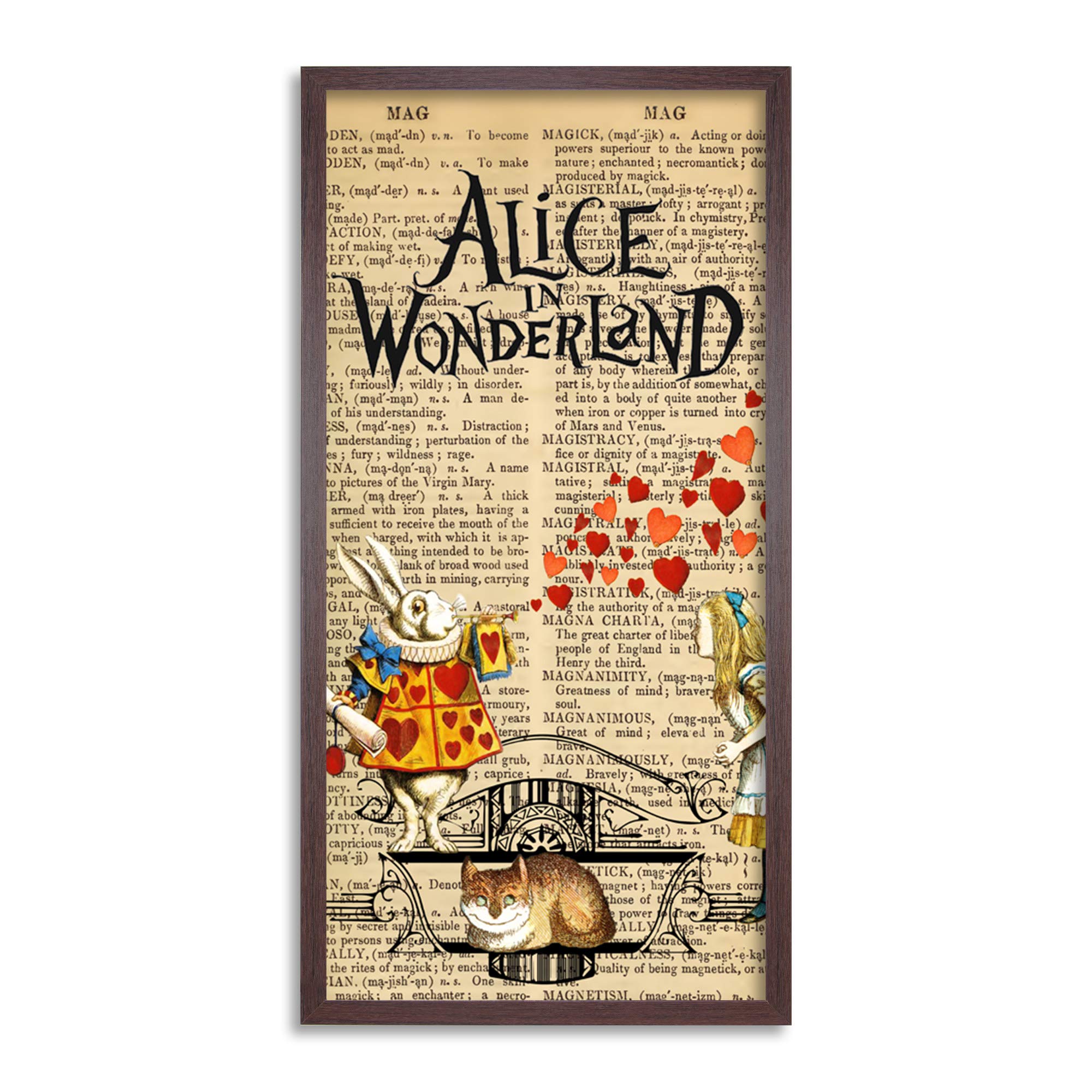 Wee Blue Coo Alice in Wonderland Upcycle Long Panel Framed Wall Art Print