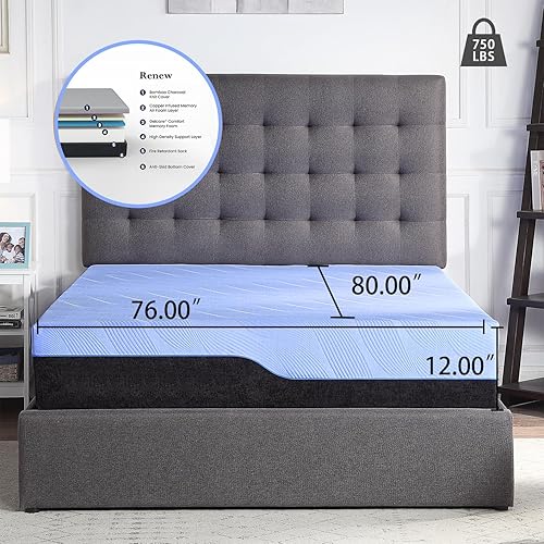 Miniatura 2 de 11 Inch King Size Mattress, Cooling Hybrid Mattresses, Breathable Bed in A Box, Built in Pocketed Coils and Gel Memory Foam Layer, Avaliable in