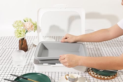 Miniatura 4 de Sunsetbaby Plato de silicona para hornear con asas, molde rectangular profundo para hornear, compatible con Fancy Panz, para lasaña, pasteles,