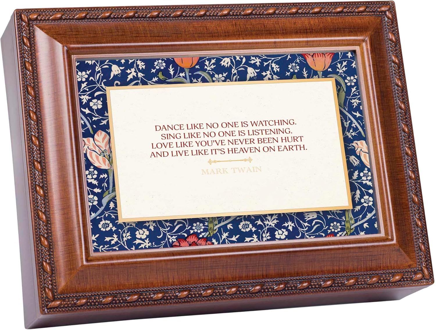 Cottage Garden Musical Trinket Photo Jewelry Box Plays Tune You are My Sunshine 6 x 8 Inch Acrylic and Glass Dance Like No One is Watching