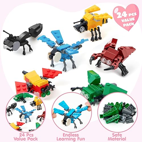 Miniatura 3 de JOYIN Paquete de 24 tarjetas de San Valentín con bloques de construcción de animales para regalos, recuerdos de fiesta, premio de intercambio de