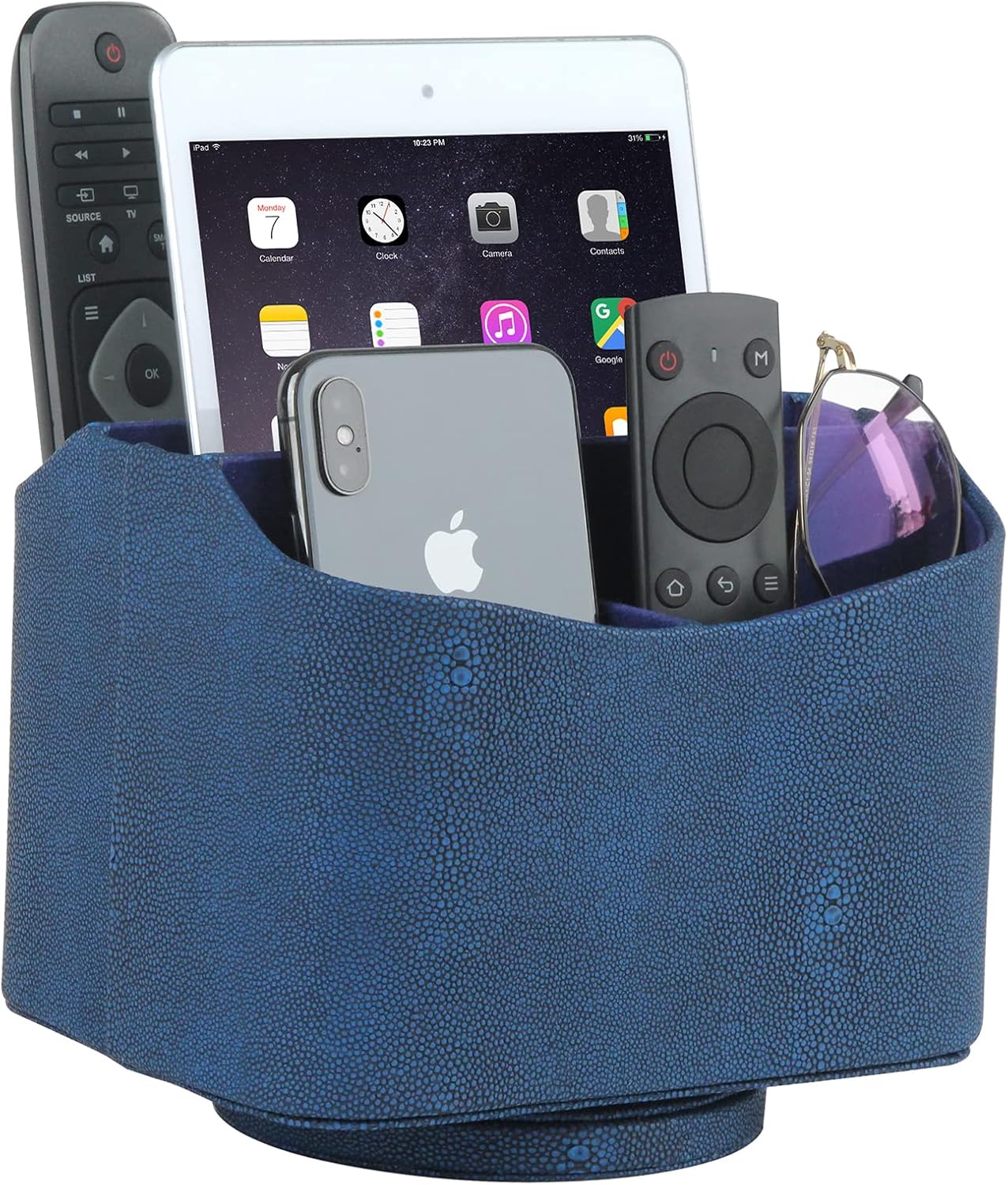 HofferRuffer Spinning Remote Control Holder, Remote Caddy, 360 Degrees Rotatable