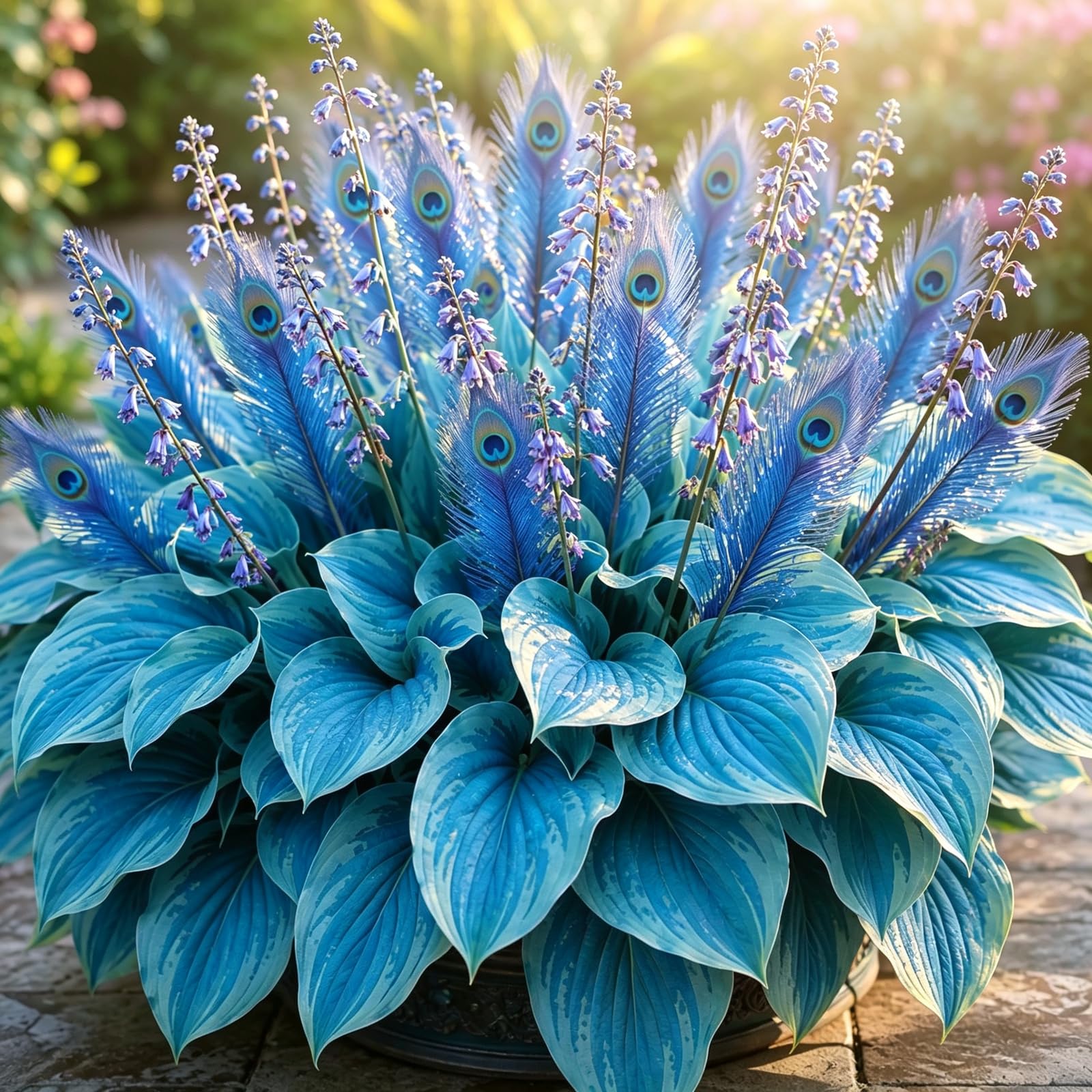 Brilliant Peacock Flame Hosta-for UK,Potted-Plants,Hosta Plants for Garden,Excellent Display-2500Count-I