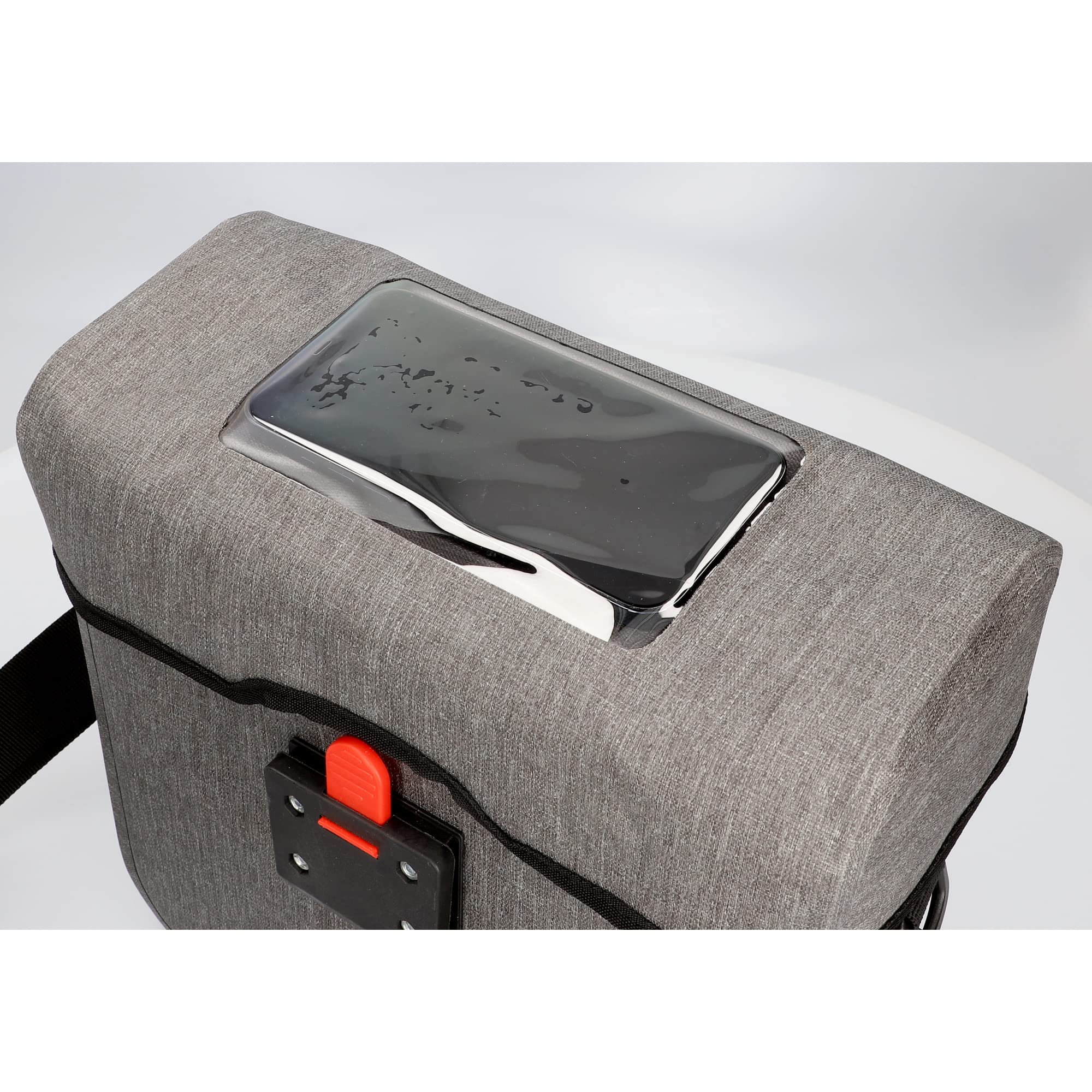 Fischer Borsa per manubrio Plus Cita, borsa per bicicletta, impermeabile, grigio, volume 7 litri