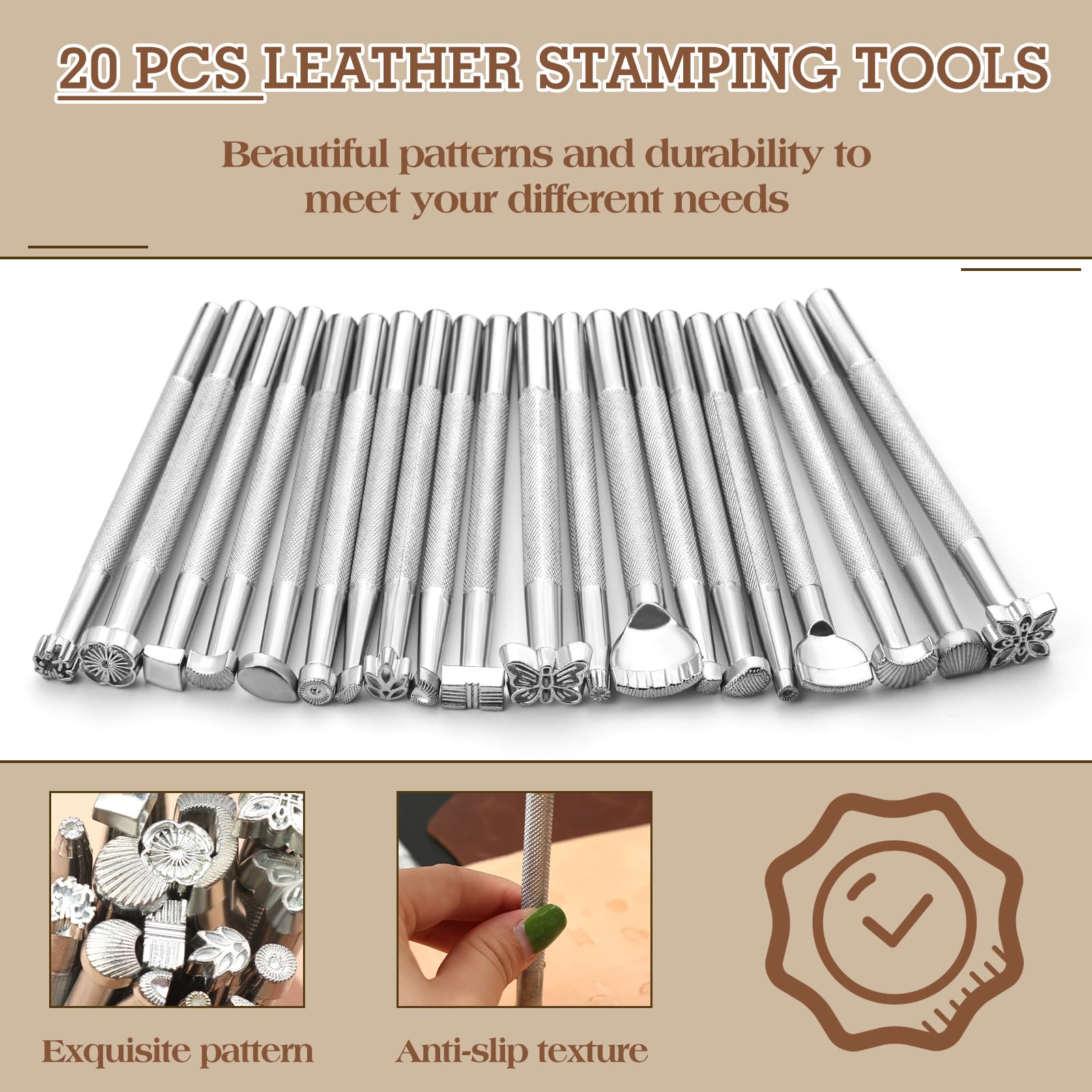 Leather Stamping Tools Kit - Wood Burning & Carving -3