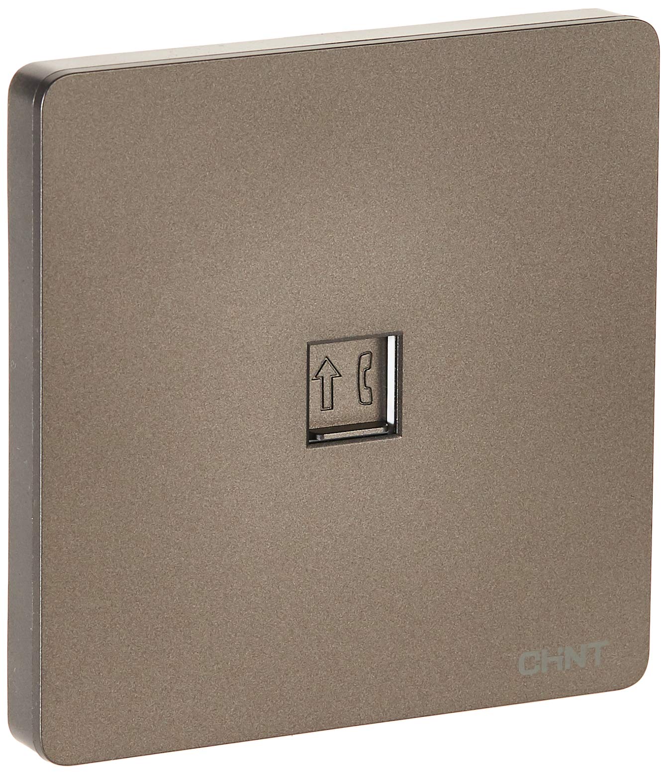 Chint 2M/2L 1 Gang 4 Core Telephone Socket Outlet (Gray Black)
