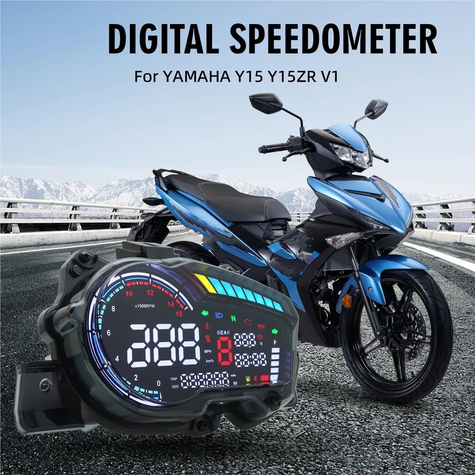 Obrotomierze motocyklowe Deska rozdzielcza motocykla prędkościomierz cyfrowy licznik kilometrów temperatura wody paliwo pasuje do YAMAHA Y15 Y15V1 Y15Z Y15ZR Prędkościomierz