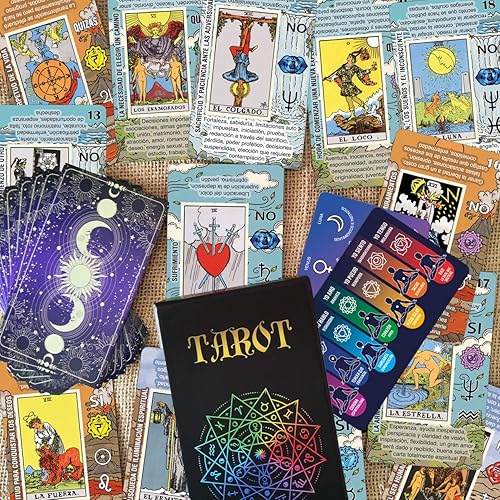 Miniatura 4 de Cartas de tarot para principiantes, baraja de tarot de aprendizaje, no se necesita libro guía, cartas de tarot con significados en ellos (Español)