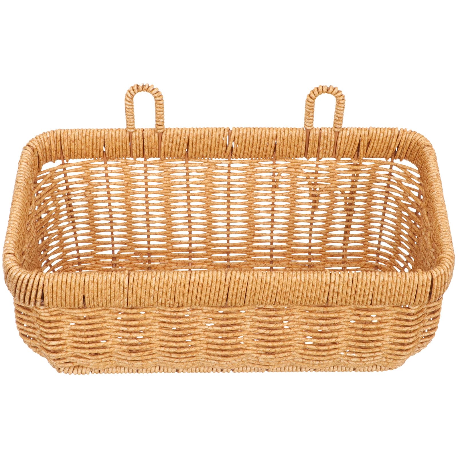 Cesta colgante tejida para organizar verduras frescas en la pared de su cocina o jardín