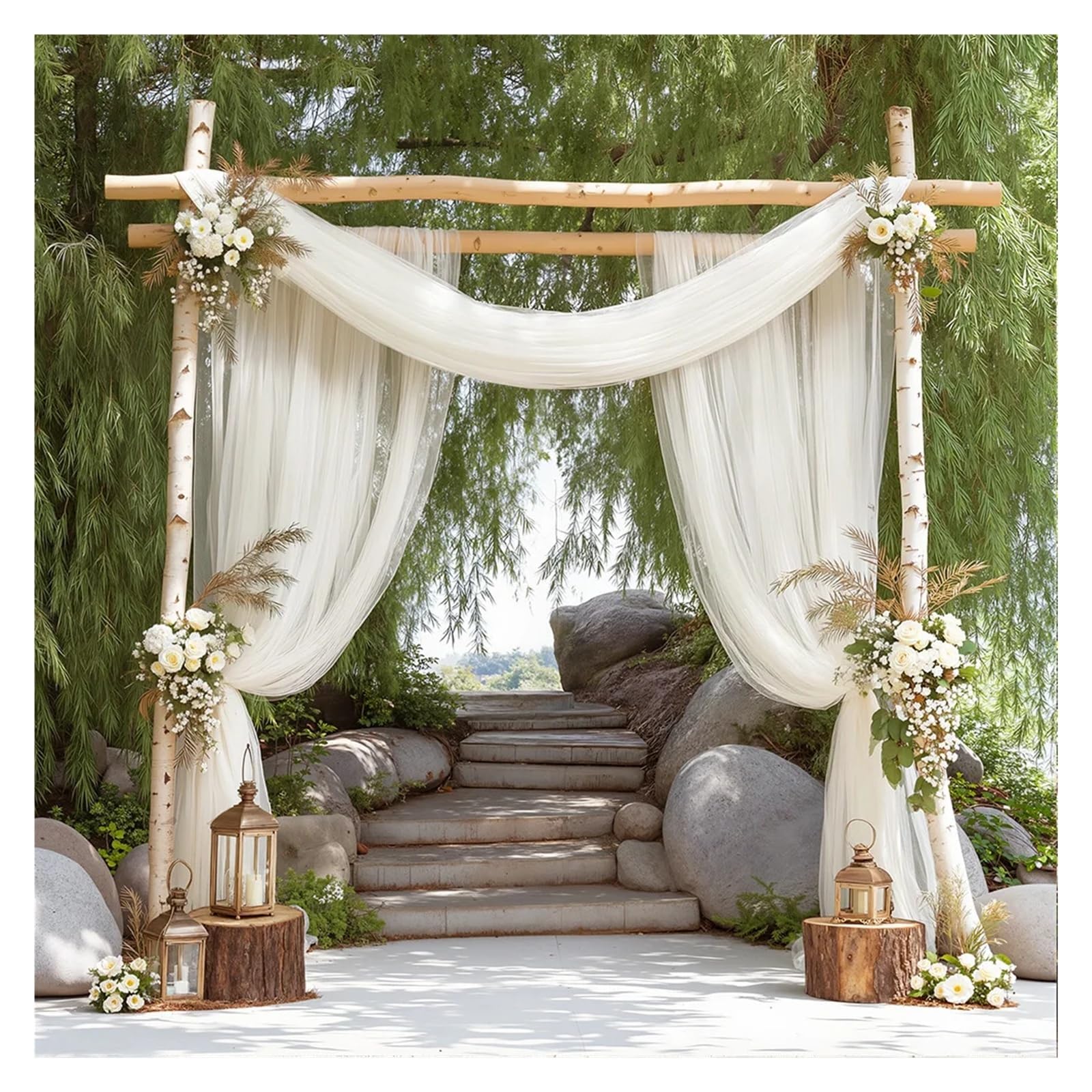 DeckenvorhäNge FüR Hochzeitsfeiern Hochzeit Bogen Drapieren Stoff schiere Tüll Laube Baldachin Drapierung for Zeremonie Dekoration Party Decke Hintergrund Vorhang Swag(Sky blue,160x1000cm)