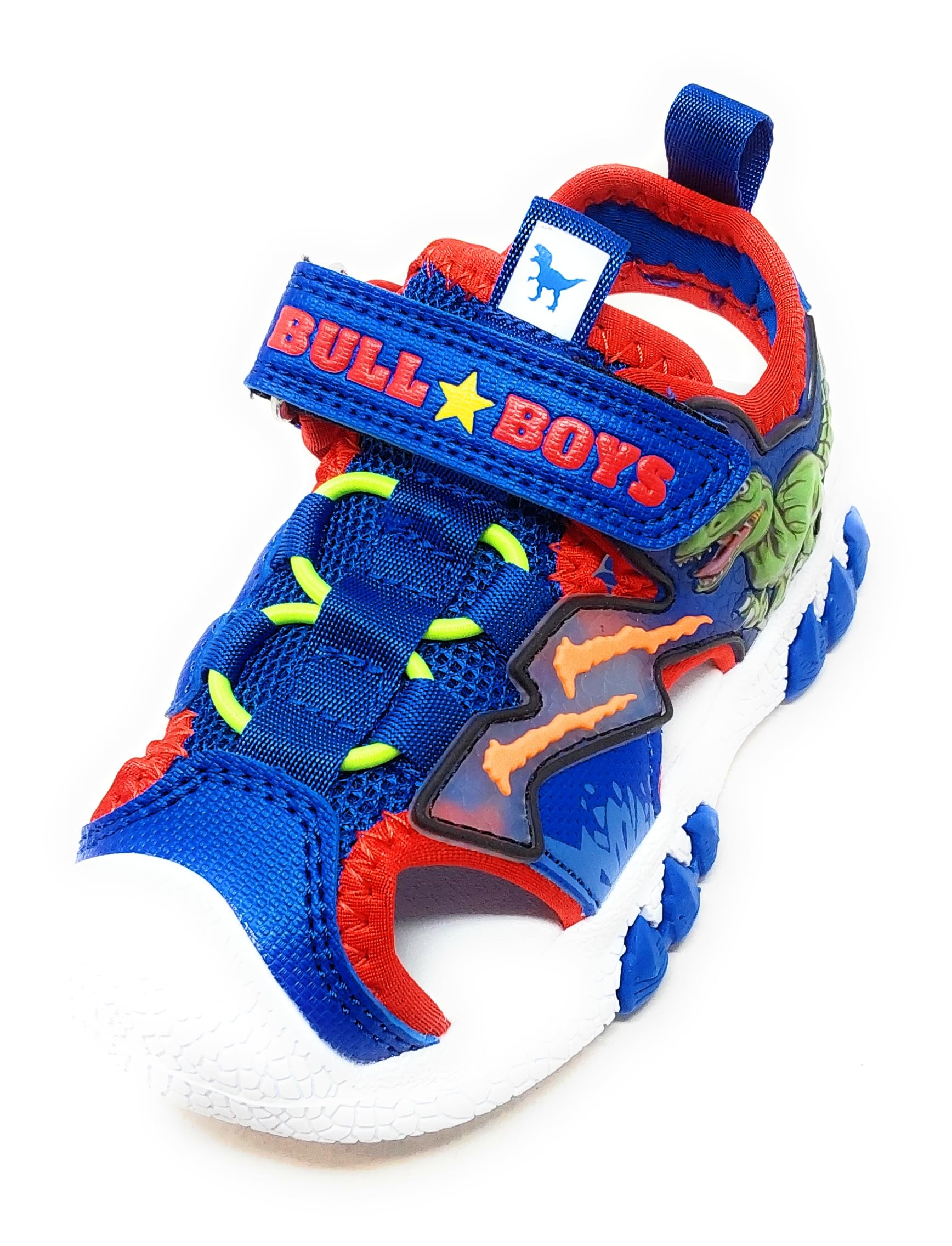 Bull Boys Sandali Sportivi per Bambini con audio Dinosauro T-Rex,Blu Royal,Strappo,Modello DNCR5190