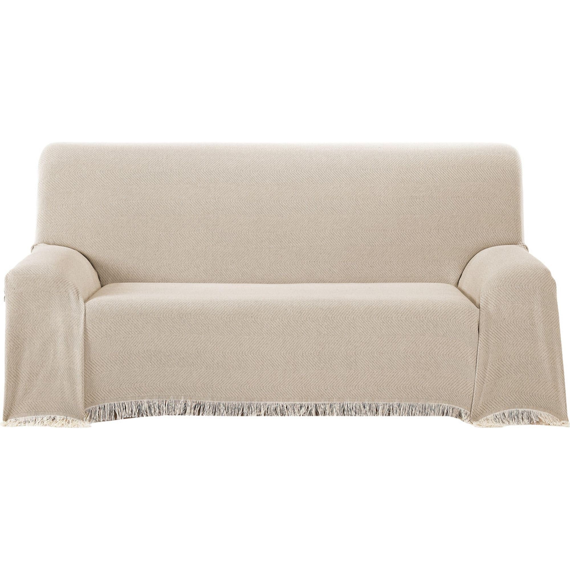 ECOMMERC3 | Multipurpose Bedspread Size 180 x 260 cm for Sofa or Bed – Multi-purpose Foulard Extra Soft Feel Beige