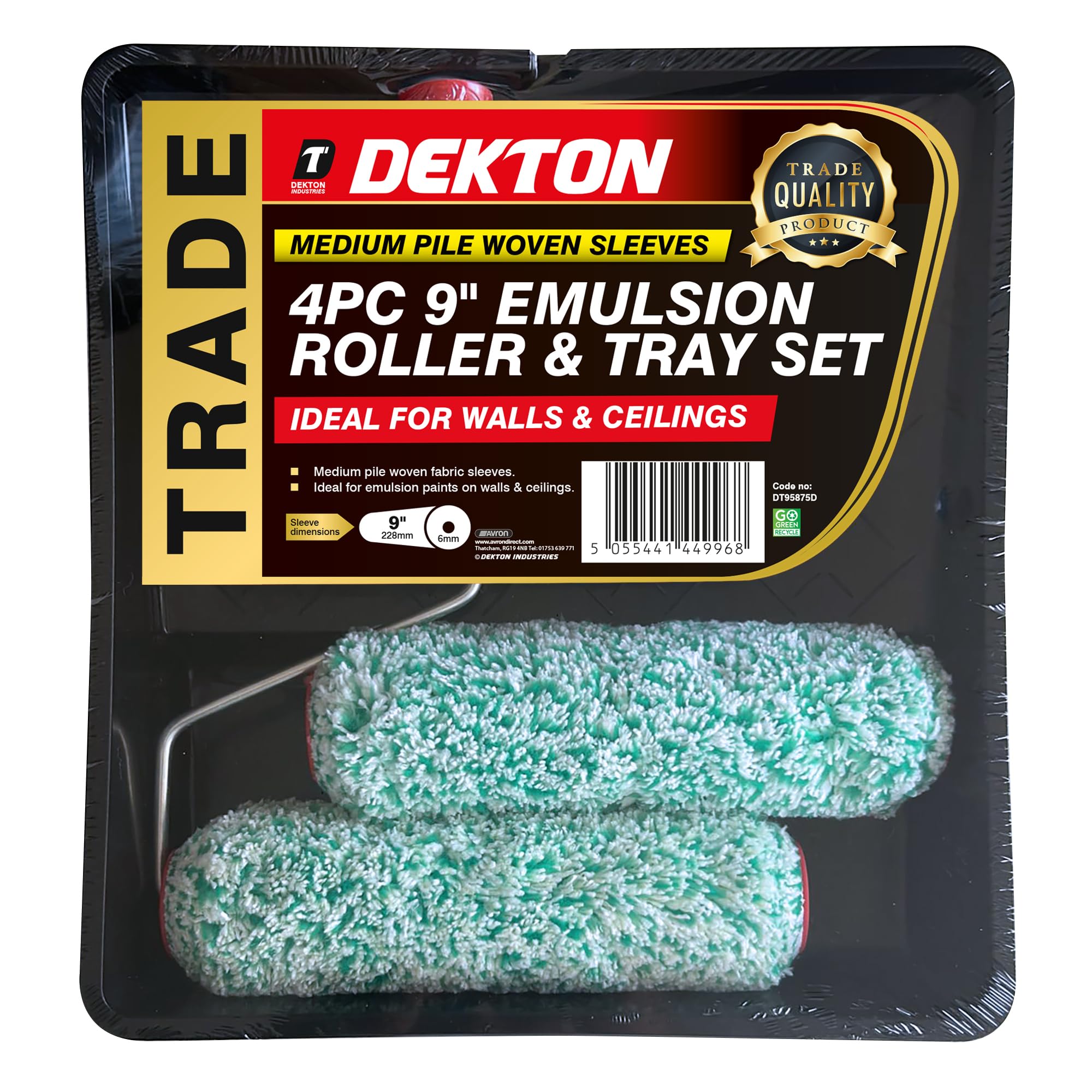 DEKTON 9" Roller And Tray 2 Sleeve Trade - Woven roller for emulsion - Image 2