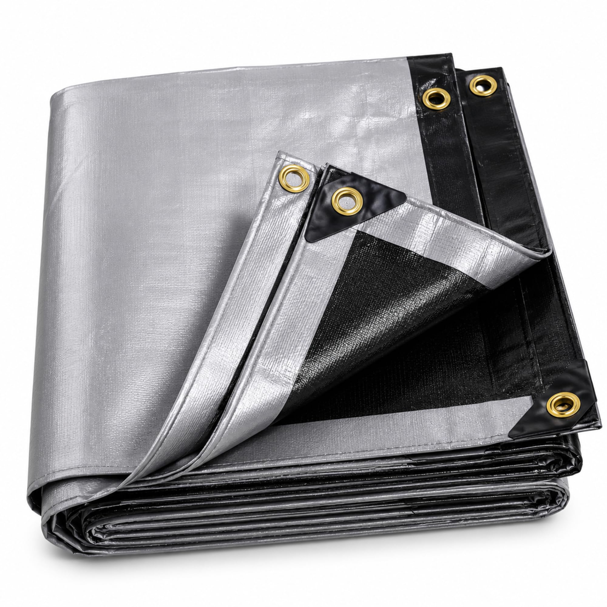 Bahubali 170 GSM EVA Composite Tarpaulin Sheet 9 x 6 Ft, Silver & Black Waterproof Heavy Duty Tarp Cover, UV Resistant Multipurpose Outdoor Cover-image-36