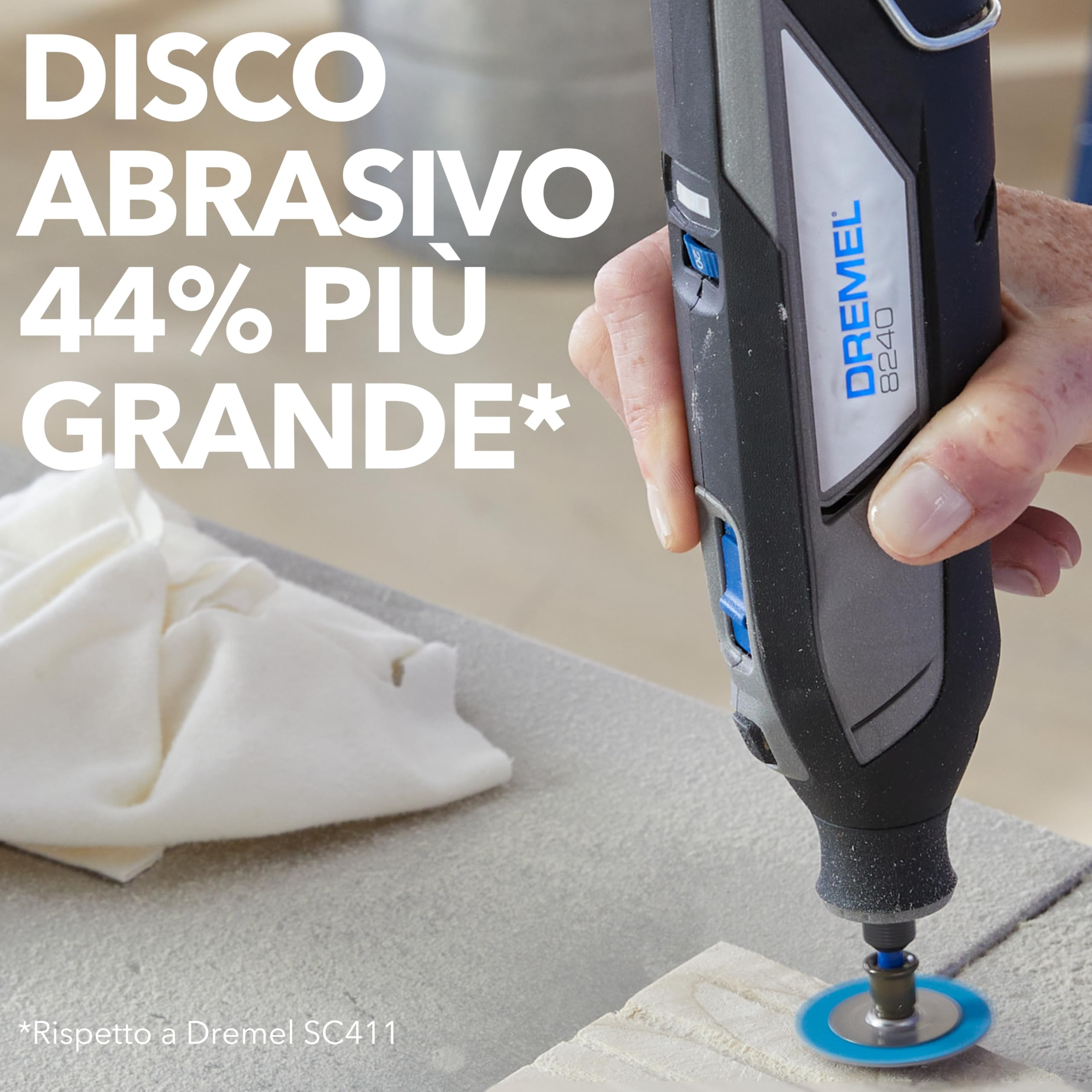 Dremel MAX - Disco abrasivo ad alte prestazioni (SC411DM), 3 dischi abrasivi in ossido di alluminio con diametro di 3,2 mm per modellare/levigare legno, plastica, metallo