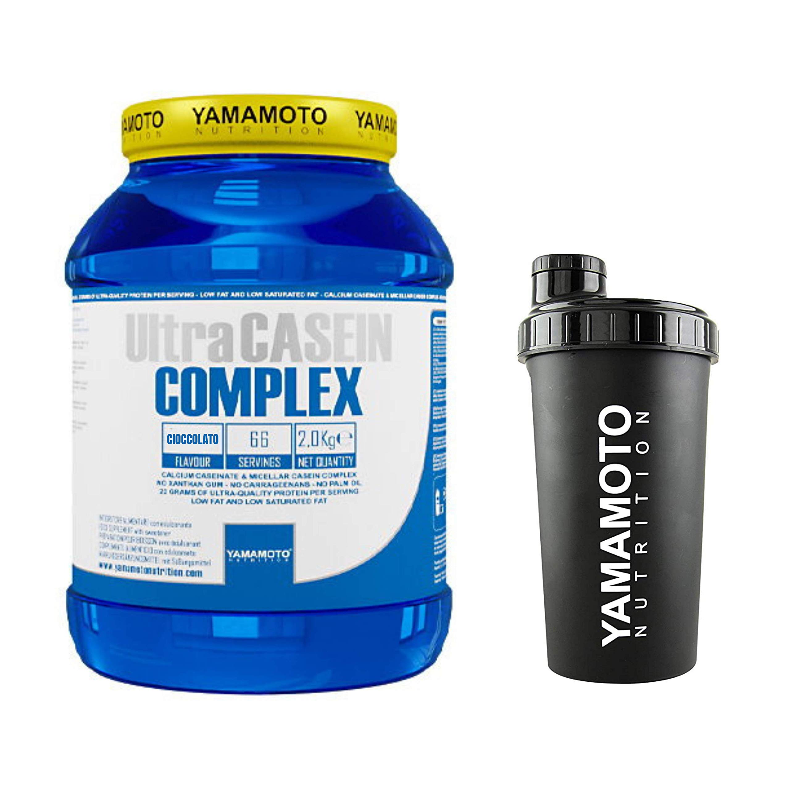 Yamamoto Nutrition Ultra Casein COMPLEX integratore a base di caseina del latte (Cioccolato, 2 kg + Shaker)