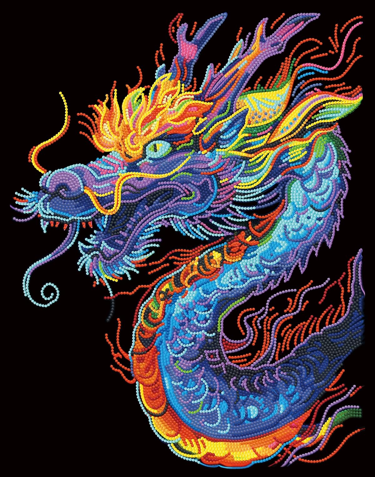 DIAMOND DOTZ Neon Flock Dragon zestaw do malowania diamentami dla dorosłych