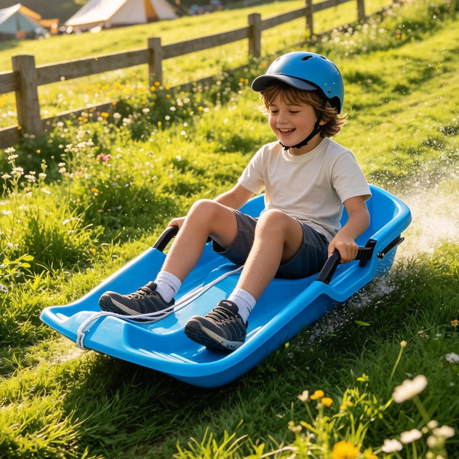 Kinderschlitten Für Schnee 2-Personen Tragbares Toboggan-Spielzeug | Winter Schnee Rodel Board für alle Jahreszeiten Schnee Sand Gras Hänge und Abfahrten Outdoor-Spiel