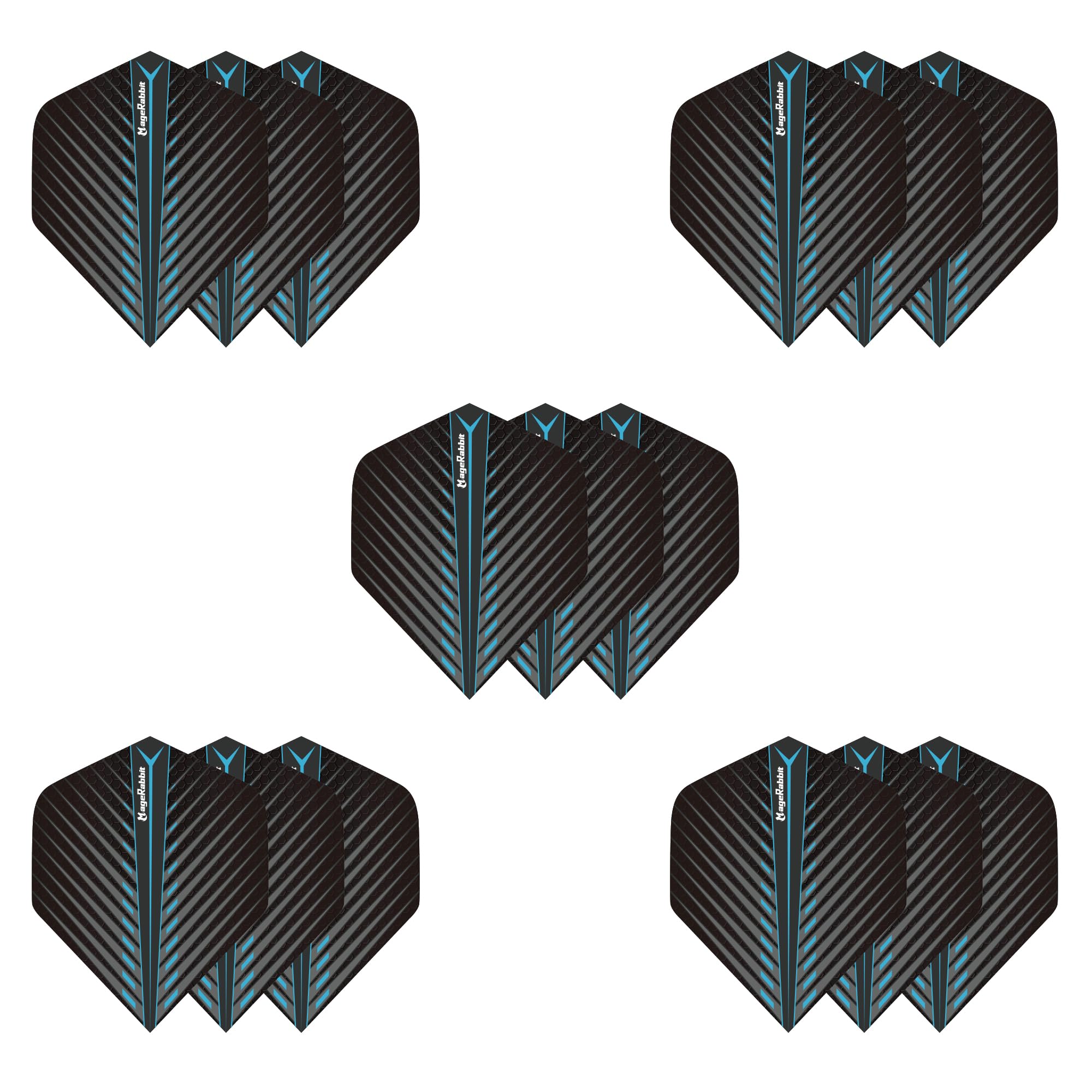 MageRabbit Dart Flights 15 Stück, Standardform Dart Flight Set, langlebige Standard-Dart-Flights für Soft Tip Steel Tip Darts (blau)