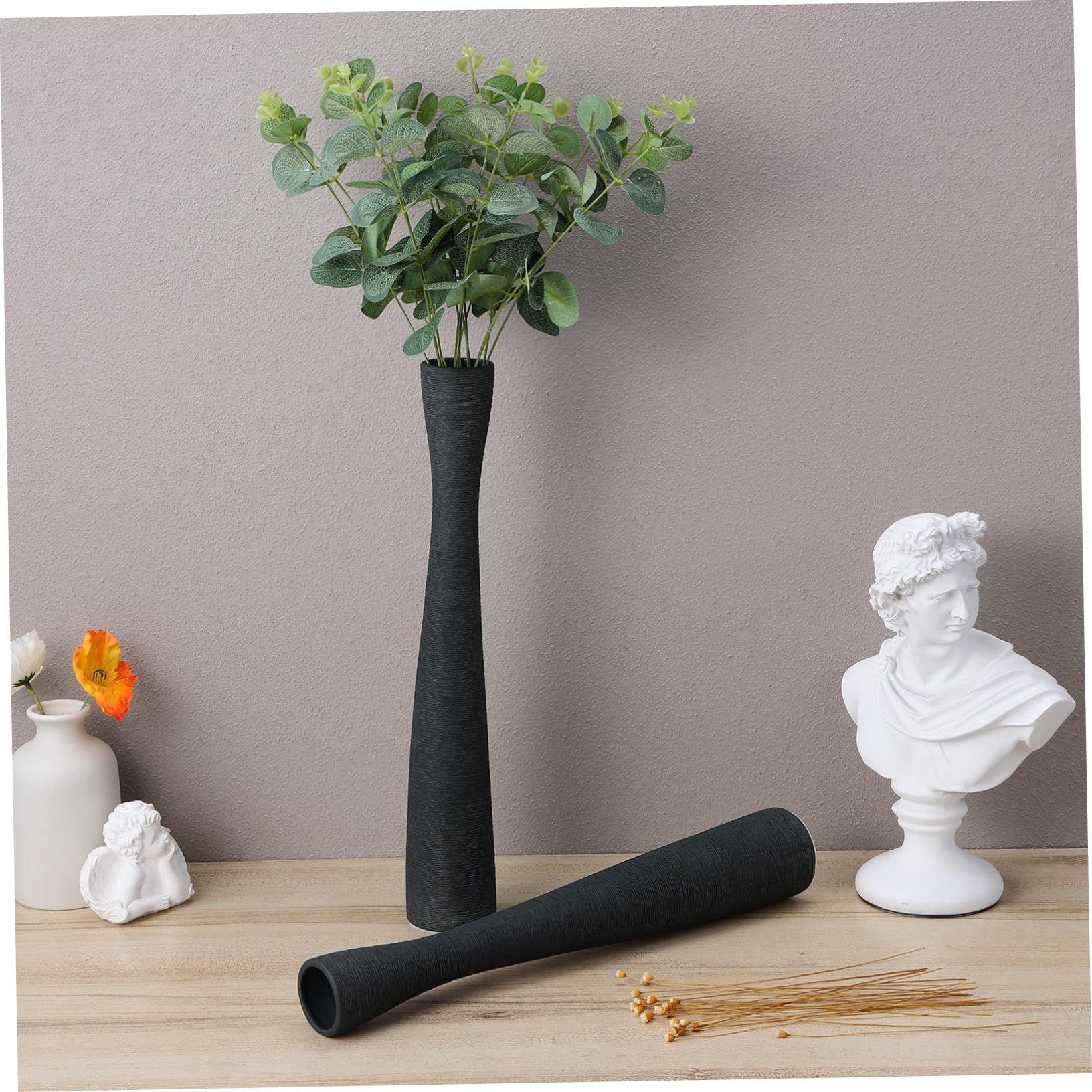 POPETPOP 2piezas Jarrón De Cerámica De Suelo Alto y Delgado Jarrón De Cerámica Estético De Suelo De Cuello Estrecho para Arreglos Decoración del Hogar De para Escritorio