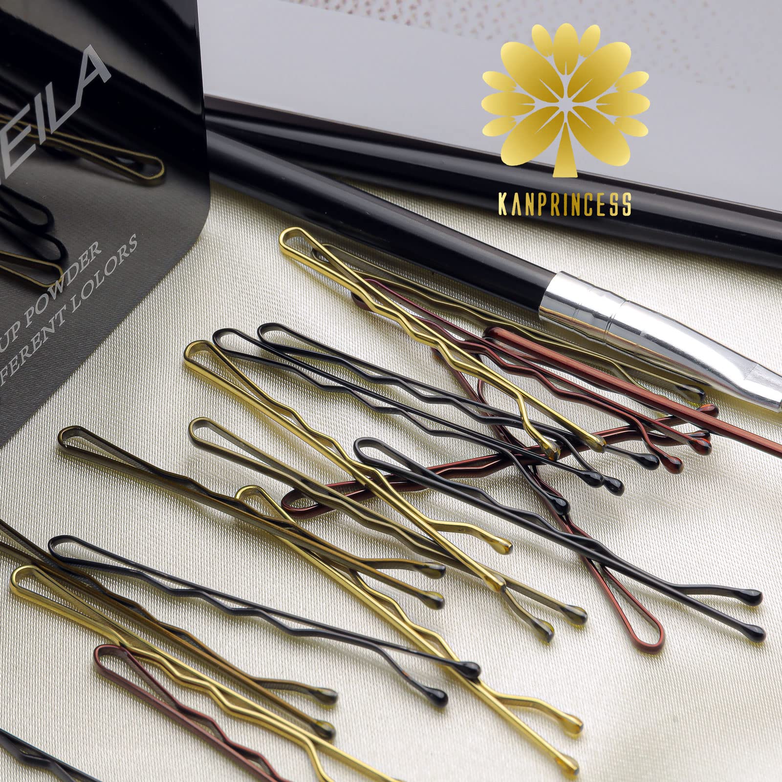 KANPRINCESS Kit de 200 horquillas para el pelo de 2 pulgadas, pinzas para el cabello para mujeres y niñas y peluquería, con caja de almacenamiento transparente (multicolor)
