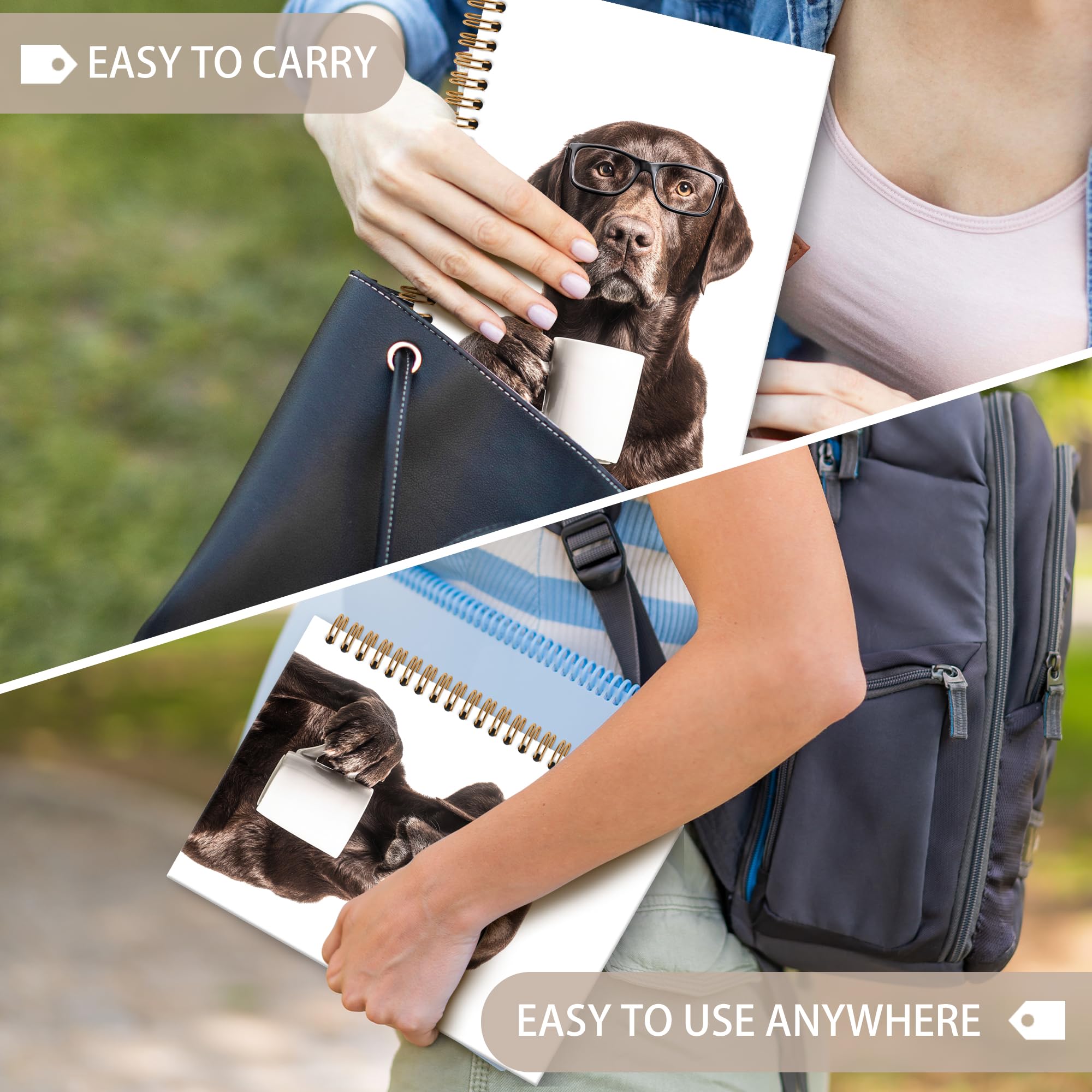 Chocolate Labrador Retriever Gifts Dog Journal, Gifts for Labrador Retriever Dog Lovers Spiral Notebook, Funny Coffee Lab Notebooks Dogs Lover Gift, Funny Dogs School Office Supplies, 6x8.2In